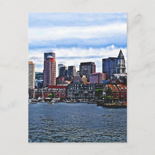 Boston MA - Inner Harbor Briefkaart (Voorkant)