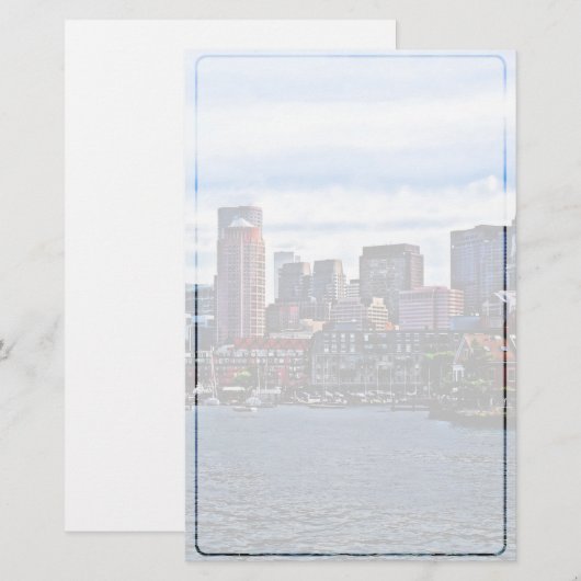 Boston MA - Inner Harbor Briefpapier (Voorkant / Achterkant)