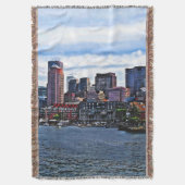 Boston MA - Inner Harbor Deken (Voorkant Verticaal)