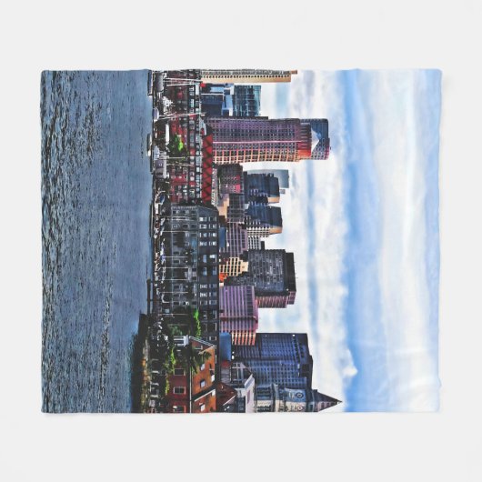 Boston MA - Inner Harbor Fleece Deken (Voorkant (Horizontaal))