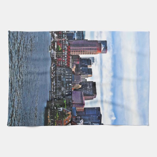 Boston MA - Inner Harbor Theedoek (Horizontaal)