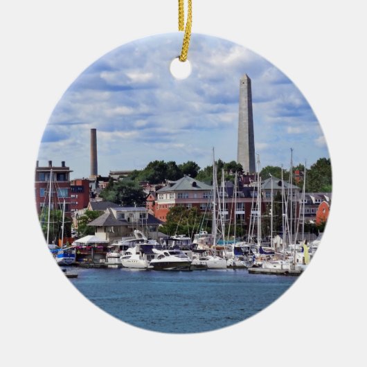 Boston MA - Jachthaven met Bunker Hill Monument Keramisch Ornament (Voorkant)