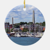 Boston MA - Jachthaven met Bunker Hill Monument Keramisch Ornament (Achterkant)