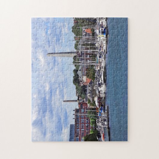 Boston MA - Jachthaven met Bunker Hill Monument Legpuzzel (Verticaal)