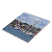 Boston MA - Jachthaven met Bunker Hill Monument Tegeltje (Zijkant)