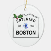 Boston MA Keramisch Ornament (Links)