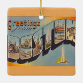 Boston MA Keramisch Ornament (Achterkant)