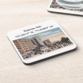 Boston MA Map Coordinates  Style Bier Onderzetter (Linkerzijde)