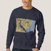 Boston MA Nautical Harbor Chart Shirt (Voorkant)