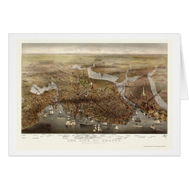 Boston, MA Panoramic Map - 1873 (Voorkant Horizontaal)