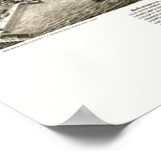 Boston, MA Panoramic Map - 1880 Poster (Hoek)