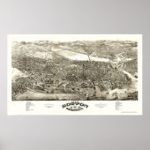 Boston, MA Panoramic Map - 1880 Poster (Voorkant)