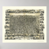 Boston, MA Panoramic Map - 1888 Poster (Voorkant)