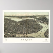 Boston, MA Panoramic Map - 1899 Poster (Voorkant)