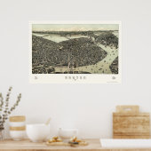 Boston, MA Panoramic Map - 1899 Poster (Keuken)