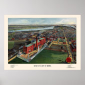 Boston, MA Panoramic Map - 1902 Poster (Voorkant)