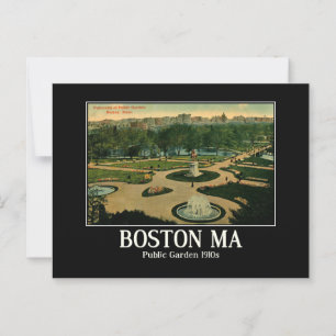 Boston MA, Public Garden 1910s Vintage Geïnspireer Briefkaart