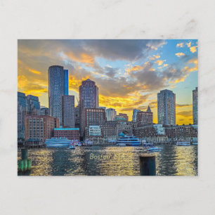 Boston, MA silhouet, Briefkaart