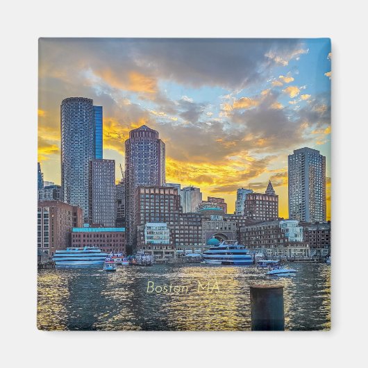 Boston, MA silhouet, Magneet (Voorkant)