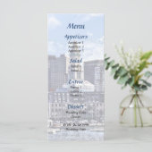 Boston MA Silhouette Met Custom House Tower Menu (Staand voorkant)