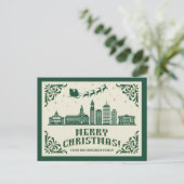 Boston, MA Skyline Christmas Holiday Briefkaart (Staand voorkant)