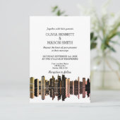 Boston Ma Skyline Cityscape Wedding Invitation Kaart (Staand voorkant)