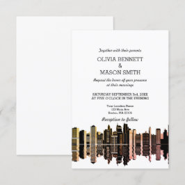 Boston Ma Skyline Cityscape Wedding Invitation Kaart