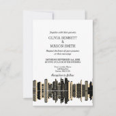 Boston Ma Skyline Cityscape Wedding Invitation Kaart (Voorkant)