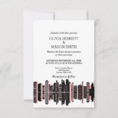 Boston Ma Skyline Cityscape Wedding Invitation Kaart (Voorkant)