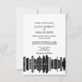 Boston Ma Skyline Cityscape Wedding Invitation Kaart (Voorkant)