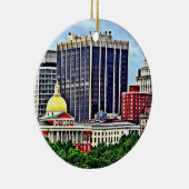 Boston MA - Skyline met Massachusetts State House Keramisch Ornament (Rechts)