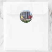 Boston MA - Skyline met Massachusetts State House Ronde Sticker (Tas)