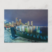 boston ma skyline ' s nachts briefkaart (Voorkant)