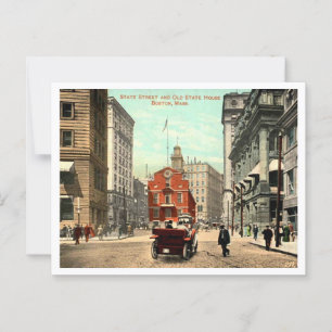 Boston MA State Street Vintage jaren 1910 Briefkaart