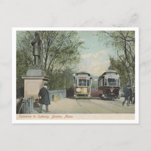 Boston MA, toegang tot de metro 1906 Briefkaart