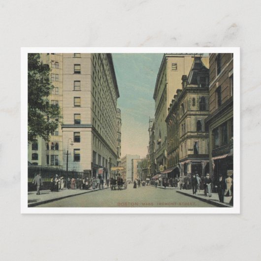 Boston MA, Tremont St Uitzicht 1909 Briefkaart (Voorkant)