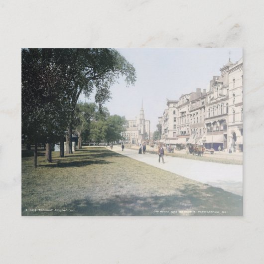 Boston MA, Tremont Street, Uitzicht, c1900  Briefkaart (Voorkant)