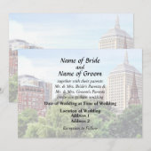 Boston MA - Uitzicht vanaf Boston Public Garden Kaart (Voorkant / Achterkant)