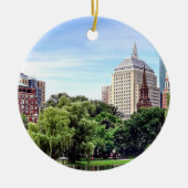 Boston MA - Uitzicht vanaf Boston Public Garden Keramisch Ornament (Voorkant)