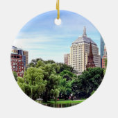 Boston MA - Uitzicht vanaf Boston Public Garden Keramisch Ornament (Achterkant)