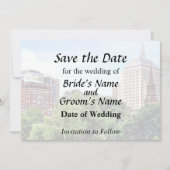 Boston MA - Uitzicht vanaf Boston Public Garden Save The Date (Voorkant)