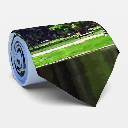 Boston MA - Uitzicht vanaf Boston Public Garden Stropdas (Opgerold)