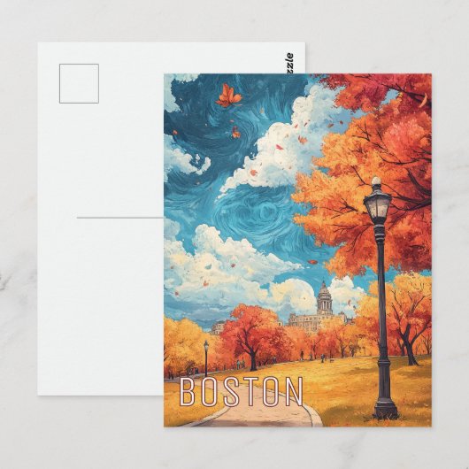 Boston MA USA Reizen Briefkaart (Voorkant / Achterkant)