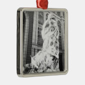 Boston, MA USA, Runner in Foil Boston Marathon Metalen Ornament (Rechts)