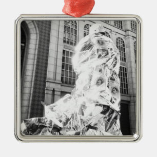 Boston, MA USA, Runner in Foil Boston Marathon Metalen Ornament