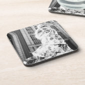 Boston, MA USA, Runner in Foil Boston Marathon Onderzetter (Linkerzijde)