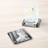 Boston, MA USA, Runner in Foil Boston Marathon Onderzetter (Rechterzijde)