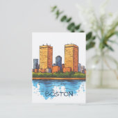 Boston MA USA Travel Briefkaart (Staand voorkant)