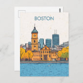 Boston MA USA Travel Briefkaart (Voorkant / Achterkant)