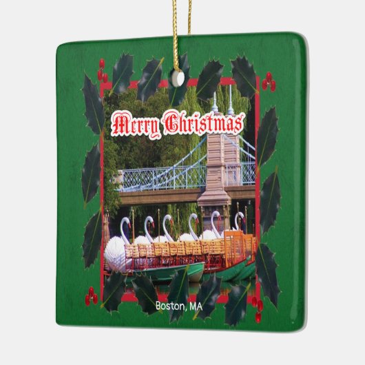 Boston, MA - Vrolijk kerstfeest Keramisch Ornament (Links)